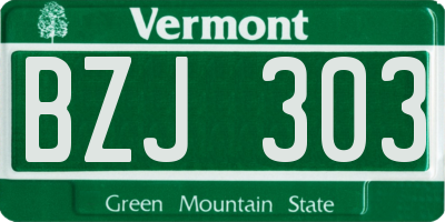 VT license plate BZJ303