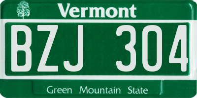 VT license plate BZJ304