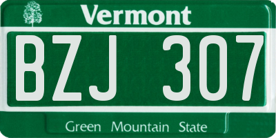VT license plate BZJ307