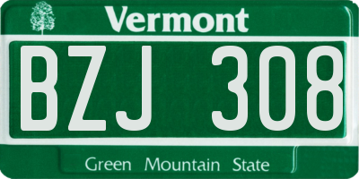 VT license plate BZJ308