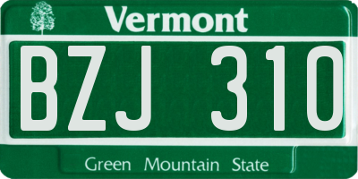 VT license plate BZJ310