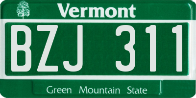 VT license plate BZJ311