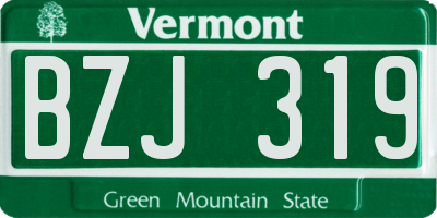 VT license plate BZJ319