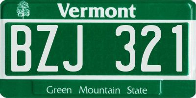 VT license plate BZJ321