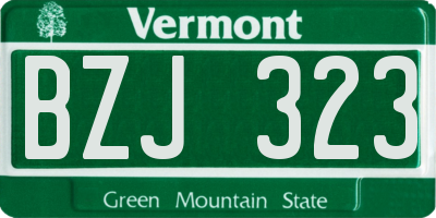 VT license plate BZJ323