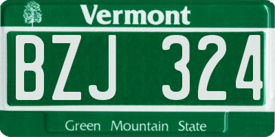 VT license plate BZJ324