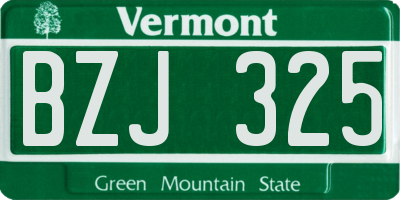 VT license plate BZJ325