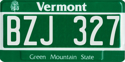 VT license plate BZJ327