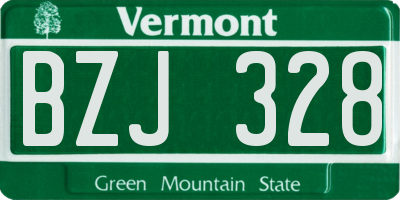 VT license plate BZJ328