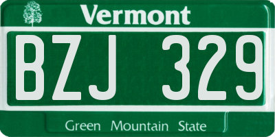 VT license plate BZJ329