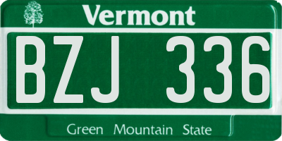 VT license plate BZJ336