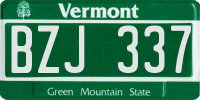 VT license plate BZJ337