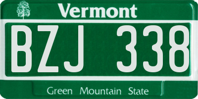VT license plate BZJ338