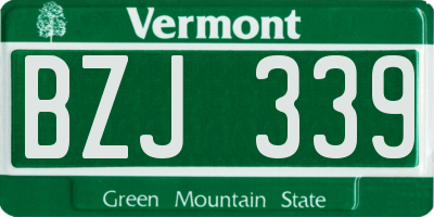 VT license plate BZJ339