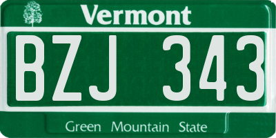 VT license plate BZJ343