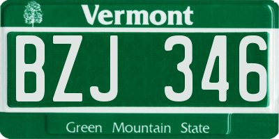 VT license plate BZJ346