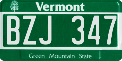 VT license plate BZJ347
