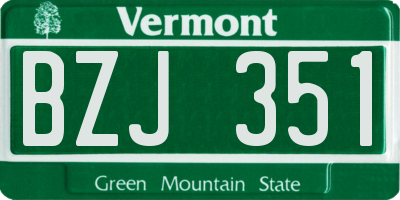 VT license plate BZJ351