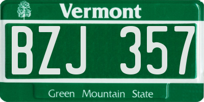 VT license plate BZJ357
