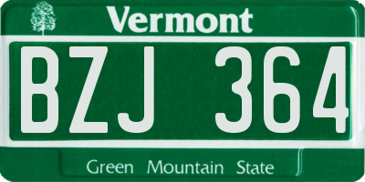 VT license plate BZJ364