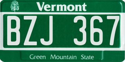 VT license plate BZJ367