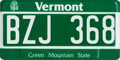 VT license plate BZJ368