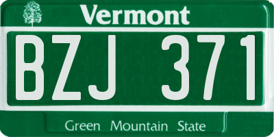 VT license plate BZJ371