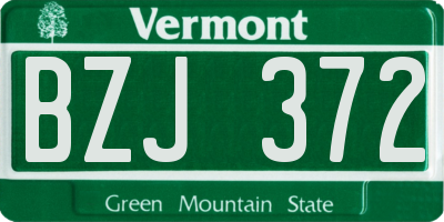VT license plate BZJ372