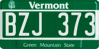 VT license plate BZJ373