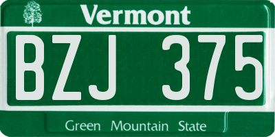 VT license plate BZJ375