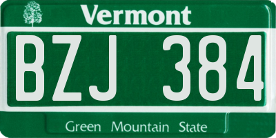 VT license plate BZJ384
