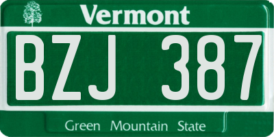 VT license plate BZJ387