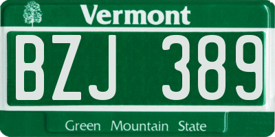 VT license plate BZJ389