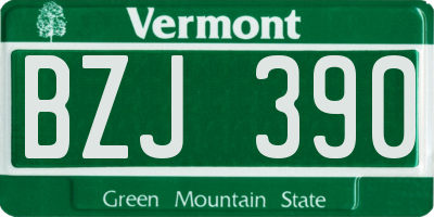VT license plate BZJ390