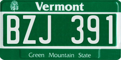 VT license plate BZJ391