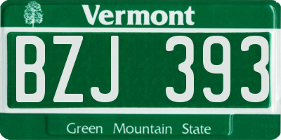 VT license plate BZJ393