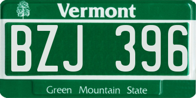 VT license plate BZJ396