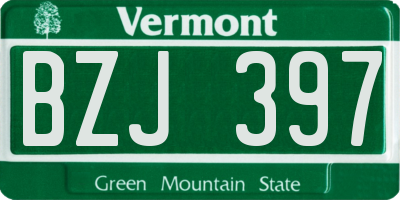 VT license plate BZJ397