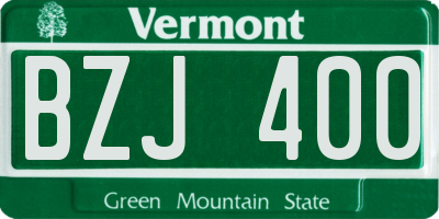 VT license plate BZJ400