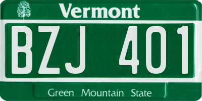 VT license plate BZJ401