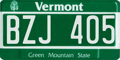 VT license plate BZJ405
