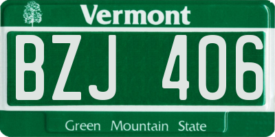 VT license plate BZJ406