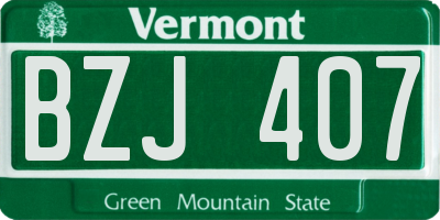 VT license plate BZJ407