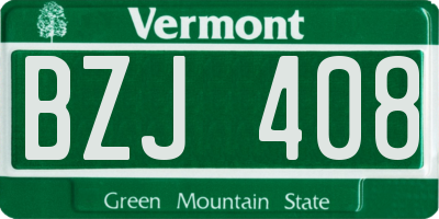 VT license plate BZJ408