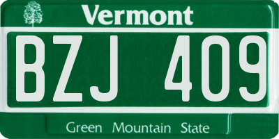 VT license plate BZJ409