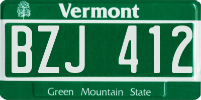 VT license plate BZJ412
