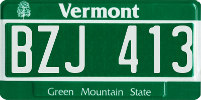 VT license plate BZJ413