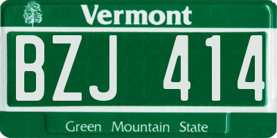 VT license plate BZJ414