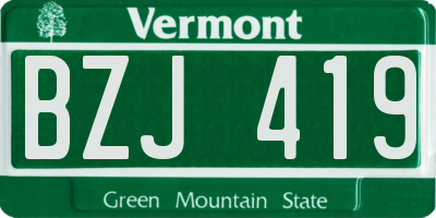 VT license plate BZJ419