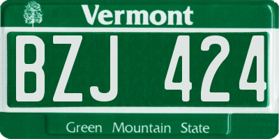 VT license plate BZJ424